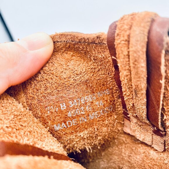 Frye Boots Womens 7.5 Tan Leather Back Zip Vicky Ankle Engineer Moto Biker - Picture 5 of 13